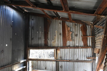 Inside an Old Metal Cabin near an Abandoned Mine Site in Arizona