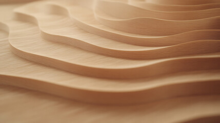 Fototapeta premium Topographical Wood Terrain Layers Abstract Textured Wavy Pattern Surface Natural Minimalist Art.