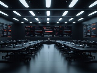 An AI-driven futuristic courtroom, holographic evidence displays, robotic judges analyzing real-time data, ultra-modern legal proceedings in a high-tech environment, cinematic sci-fi atmosphere,