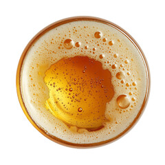 Beer with frothy head isolated on transparent background