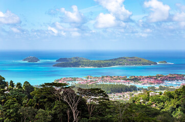 Island Mahe with Sainte Anne Marine National Park, Seychelles, Africa.