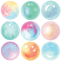 Vector of bubble hand drawn with watercolors