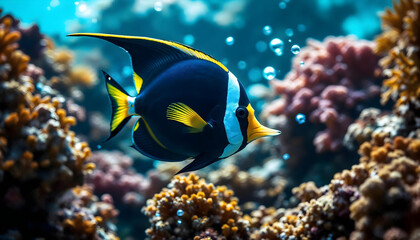 Fototapeta premium Moorish Idol, the type of fish known as Gill in Finding Nemo.