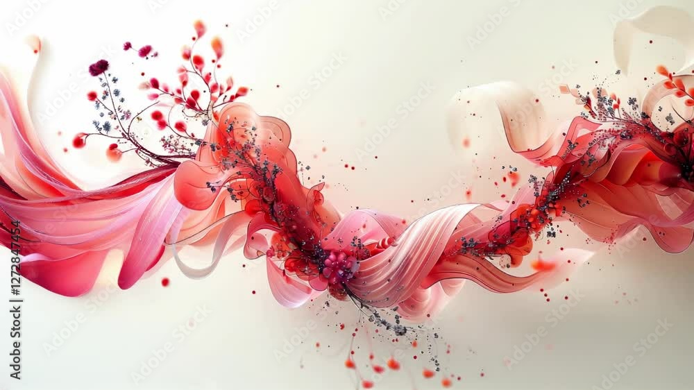 Poster vibrant abstract wave design flow with dynamic colorful elements and motion