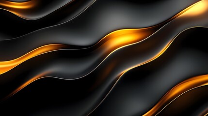 Elegant Minimalist Luxury Background with Smooth Gold and Black Gradient and Ambient Light