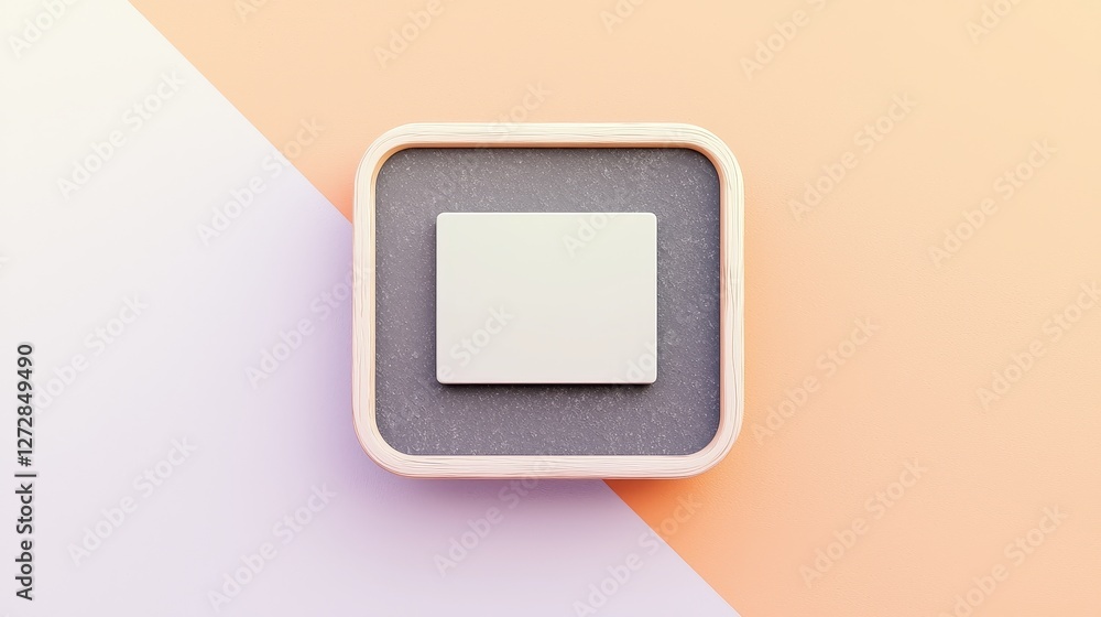 Wall mural minimalist square object on soft background with pastel colors