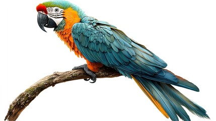 Obraz premium colorful macaw bird in png style with transparent background ideal for design projects nature illustrations,tropical themed graphics