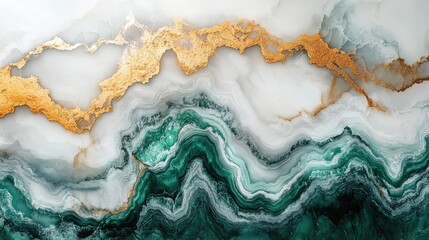 Naklejka premium Abstract marble texture background with gold veins and teal patterns. Possible use Wallpaper, design, print, etc