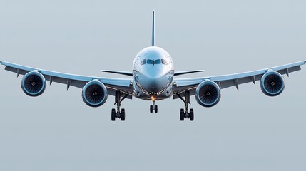 Naklejka premium commercial airplane isolated on transparent background high resolution png for aviation design projects,digital illustrations featuring detailed aircraft structure