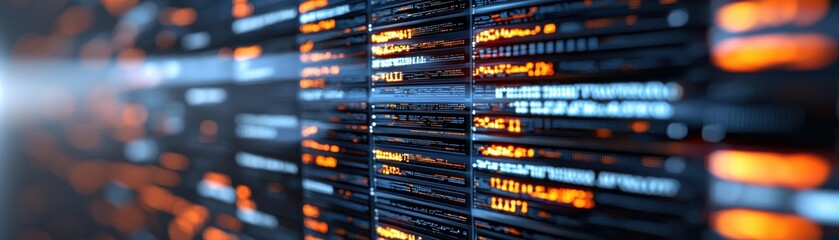 Cyber Threats Cybersecurity. Digital data streams with glowing lines and vibrant colors, representing technology and information flow in a modern setting.