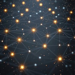 A gray background, with a connection symbol in the form of luminous points linked together, modern style and design.