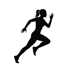 silhouette of a young woman jumping
