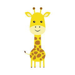 giraffe simple vector with white background