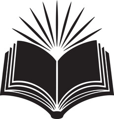  Open Bible with Light Rays Silhouette on white background