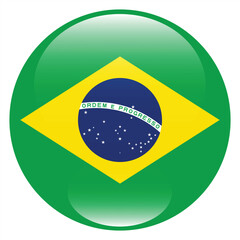 Fototapeta premium Brazil circle flag logo icon digital vector illustration