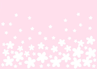 たくさんの白い花の壁紙　背景　ピンク