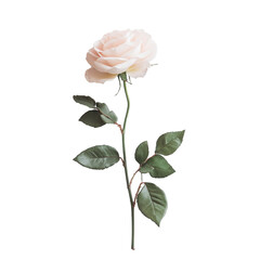 Obraz premium Single pale pink rose isolated on black background elegant floral beauty nature blossom