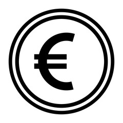 Euro coin icon. Flat design. Vector illustration.
