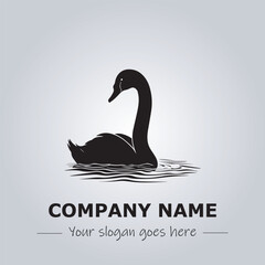 Swan logo company design illustration
