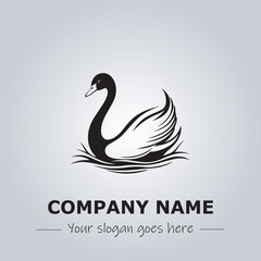 Swan logo company design illustration
