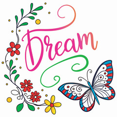 High-Quality Vector Hand Lettering for Dream-Themed Graphics Art & Illustration