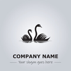 Swan logo company design illustration
