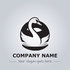 Swan logo company design illustration

