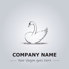 Swan logo company design illustration
