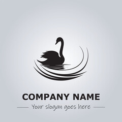 Swan logo company design illustration
