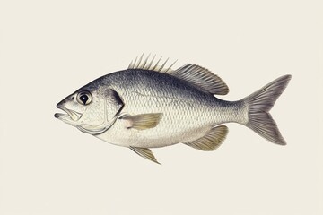Naklejka premium An illustration of a silver porgy fish isolated on white