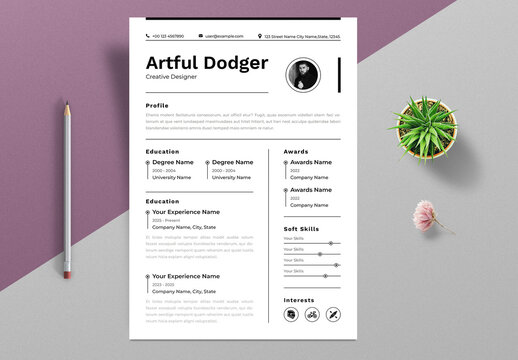 Creative Resume Template Layout