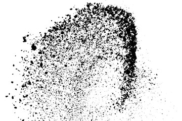 Splash black paint on transparent background. Grunge texture. Ink splatter. Water drop pattern. PNG...