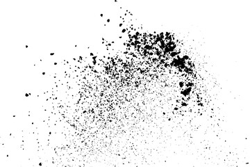 Splash black paint on transparent background. Grunge texture. Ink splatter. Water drop pattern. PNG format.