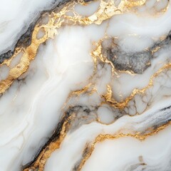 Elegant White Marble Background with Gold Veins and Gray Accents for Luxury Design, Art, Fashion, and Interior Decoration Projects