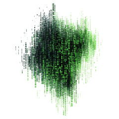Abstract Green Digital Data Stream Matrix Code Visualization,