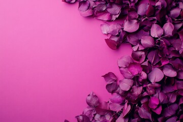 Obraz premium Vibrant Purple Leaves on Pink Background for Creative Projects