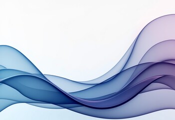 Smooth Gradient Curve Background: Blue and Purple, Glassy Texture, Simple White Backdrop, Elegant Design, Luxurious and Modern Graphic.

