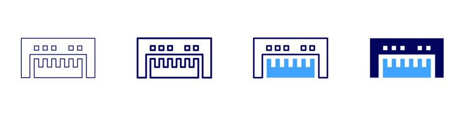 Device controller icon in 4 different styles. Thin Line, Line, Bold Line, Duotone. Duotone style. Editable stroke