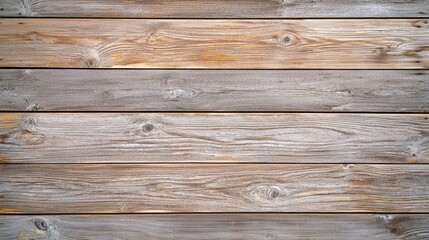 Fototapeta premium A textured wooden background featuring planks with varying shades of brown and gray, showcasing natural grain patterns and rustic appeal.