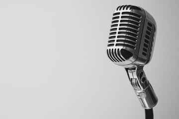 Fototapeta premium Classic microphone captures a timeless era of broadcasting and music