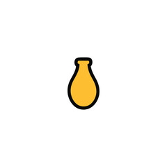 Bowling Pin Icon in Color   Flat Vector Illustration with Shadow
