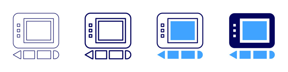 Device graphics icon in 4 different styles. Thin Line, Line, Bold Line, Duotone. Duotone style. Editable stroke