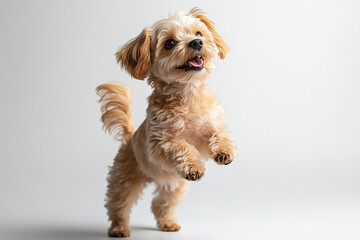 Cream and White Puppy Radiating Pure Joy: A Captivating Portrait of Canine Enthusiasm and Irresistible Charm
