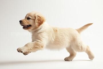 Pristine White Golden Retriever Puppy Embodying Grace and Innocence: A Stunning Capture of Youthful Canine Elegance