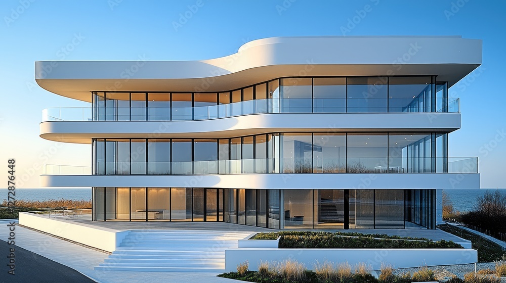 Poster architecture and building design. exterior.