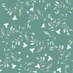 Seamless floral pattern based on traditional folk art ornaments. Colorful flowers on color background. Scandinavian style. Sweden nordic style. Vector illustration. Simple minimalistic pattern.