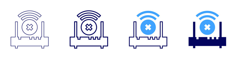 Device streaming icon in 4 different styles. Thin Line, Line, Bold Line, Duotone. Duotone style. Editable stroke