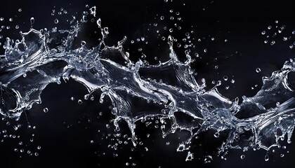 Water splash on black background