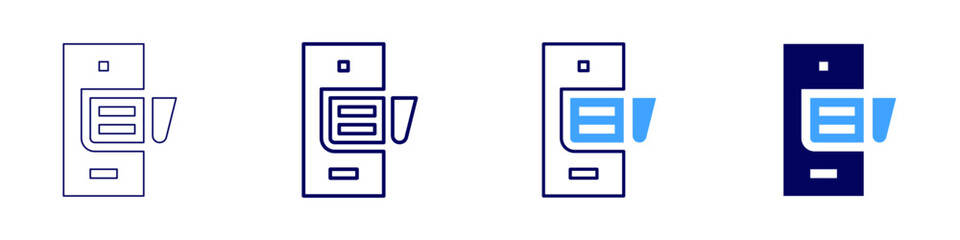 Handheld device icon in 4 different styles. Thin Line, Line, Bold Line, Duotone. Duotone style. Editable stroke © Blockfine