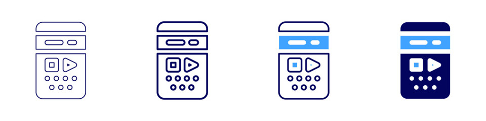 Modulator device icon in 4 different styles. Thin Line, Line, Bold Line, Duotone. Duotone style. Editable stroke